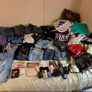 VS PINK, BKE, MissMe, men’s jeans & 3 hoodies, MK Bag, more bags, cosmetics, etc